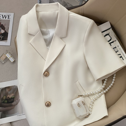 Off-white short sleeve women suit blazer