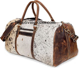 Cowhide Travel Luggage Bag Shoe Compartment