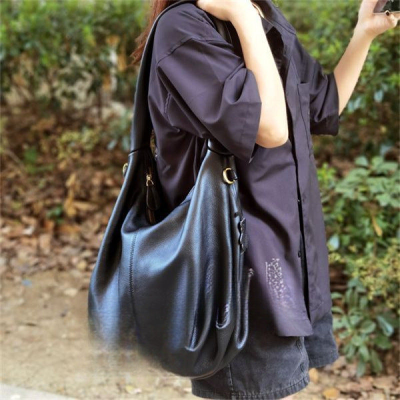 Leather Women Large Shoulder Messenger Tote Bag