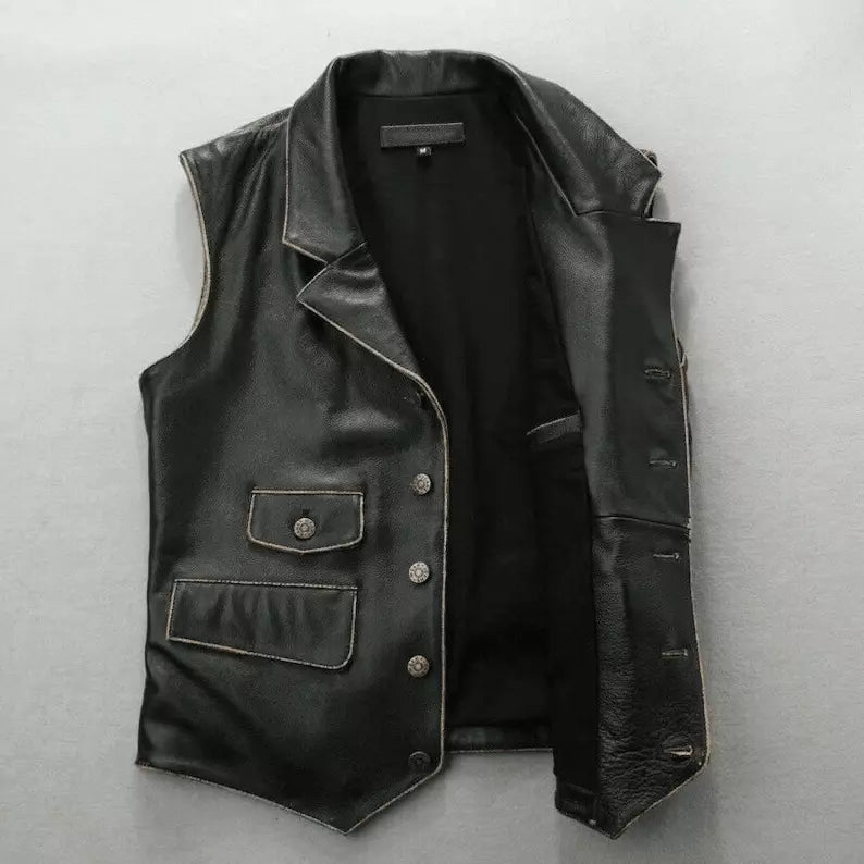 Cowboy Vest Genuine Leather