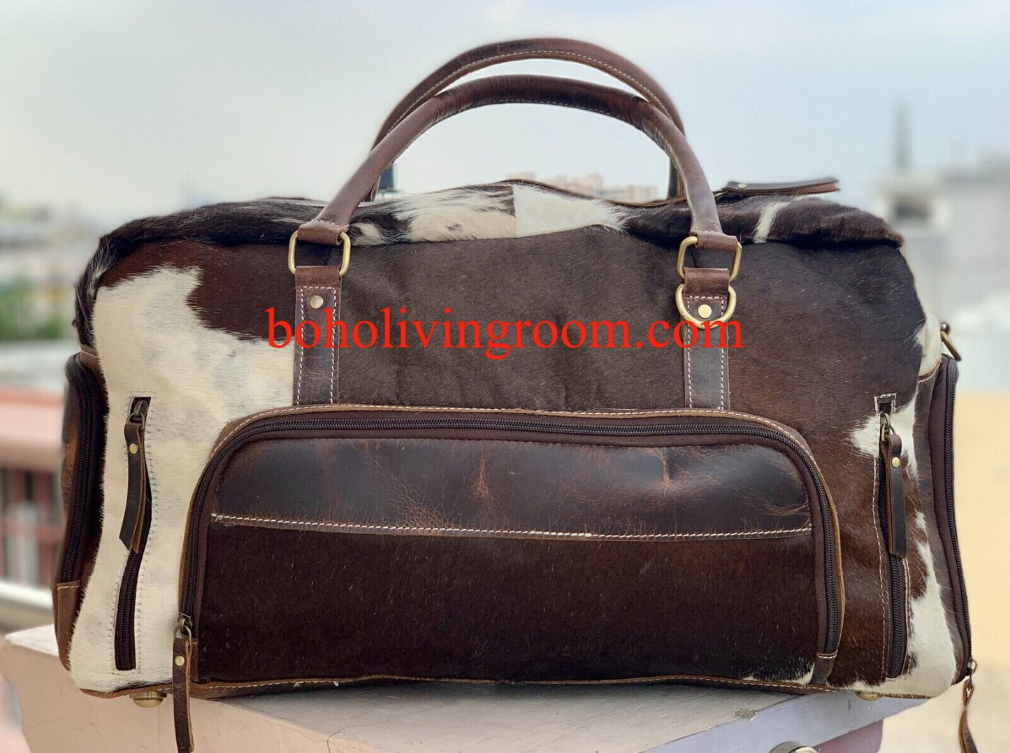 Hair on Cowhide Travel Duffel Bag