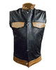 Cowhide leather Vest Waistcoat Black Brown