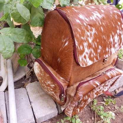 Natural Hair On Cowhide Diaper Bag