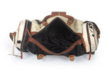 Embark on your next journey with a sophisticated cow fur duffle bag, blending luxury and practicality.