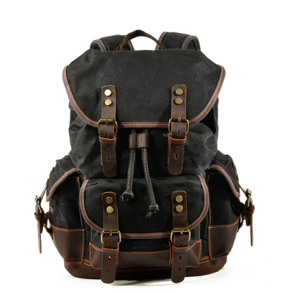 Vintage Canvas Backpack with Leather Trim for Everyday Travel 2