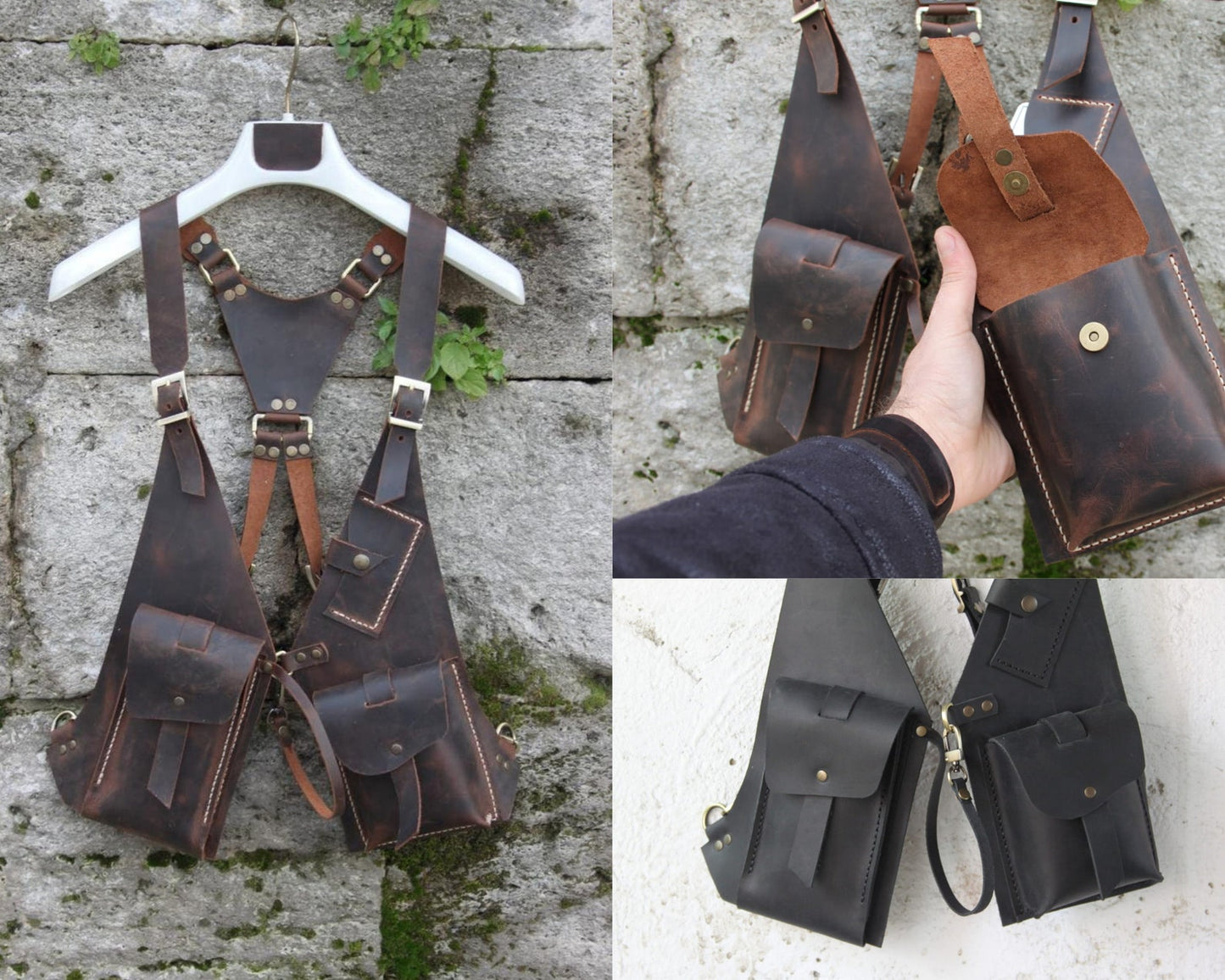 Leather Holster Bag with Adjustable Strap