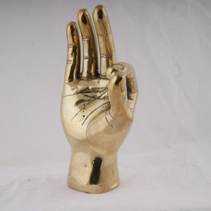 Brass hand ok sign sculpture finger