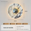Round Natural Marble Wall Lamp Sconce for Bedroom & Living Room
