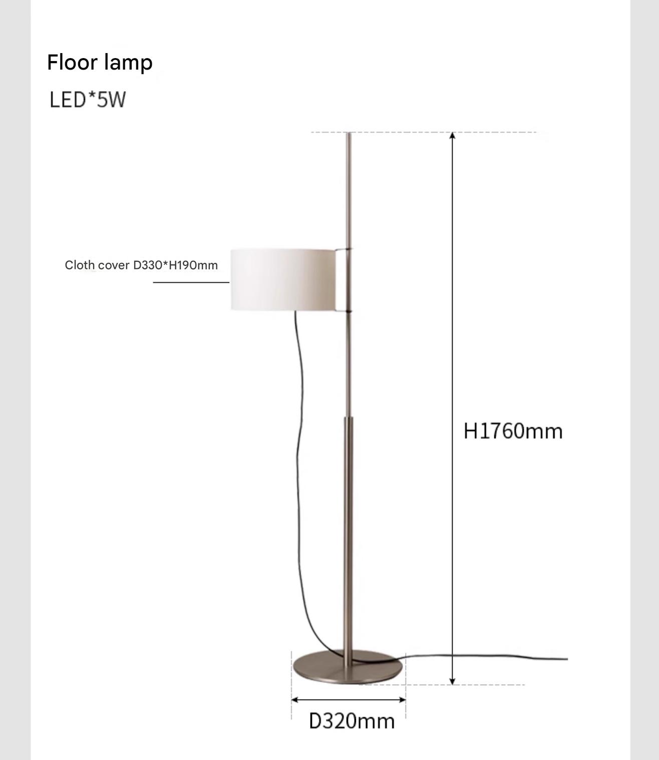 Spanish Designer Adjustable Floor Lamp with Fabric Shade