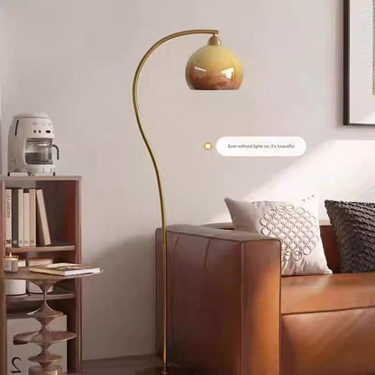 French Antique Floor Lamp Sunset Gradient Glass Standing Light