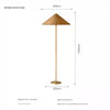Danish Wabi-Sabi Rattan Floor Lamp Retro Hat Style Standing Light