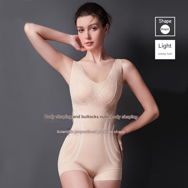 Seamless Lace Body Shaper Bodysuit with Bra and Hip Lift