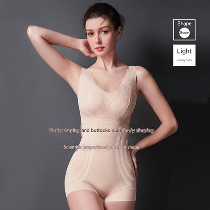 Seamless Lace Body Shaper Bodysuit with Bra and Hip Lift