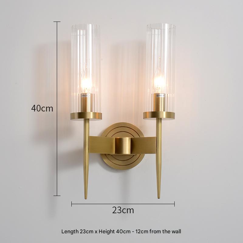 Modern Glass Shade Copper Wall Light Wall-Mounted Sconce