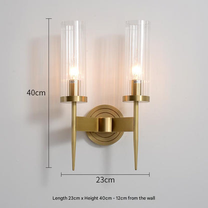 Modern Glass Shade Copper Wall Light Wall-Mounted Sconce