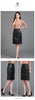 Women Leather Skirt High Waist Mid-Length with Back Slit