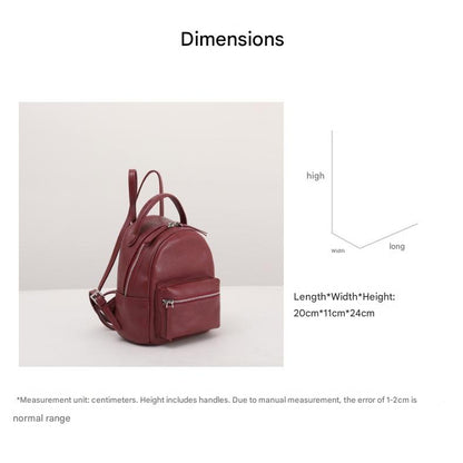Mini Women Leather Backpack Full-Grain Small Backpack Purse
