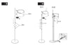 Spanish Designer Adjustable Floor Lamp with Fabric Shade