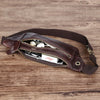 Men’s Cowhide Leather Crossbody Waist Bag