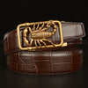 Men’s Cowboy Leather Belt with Scorpion Buckle