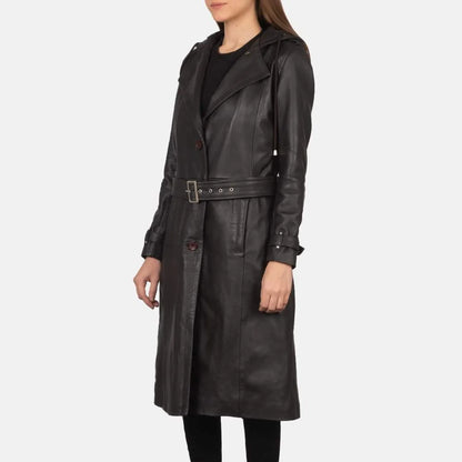 real leather trench coat women