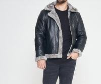 Real Leather Shearling Grey Dyed Sheep Fur Jacket
