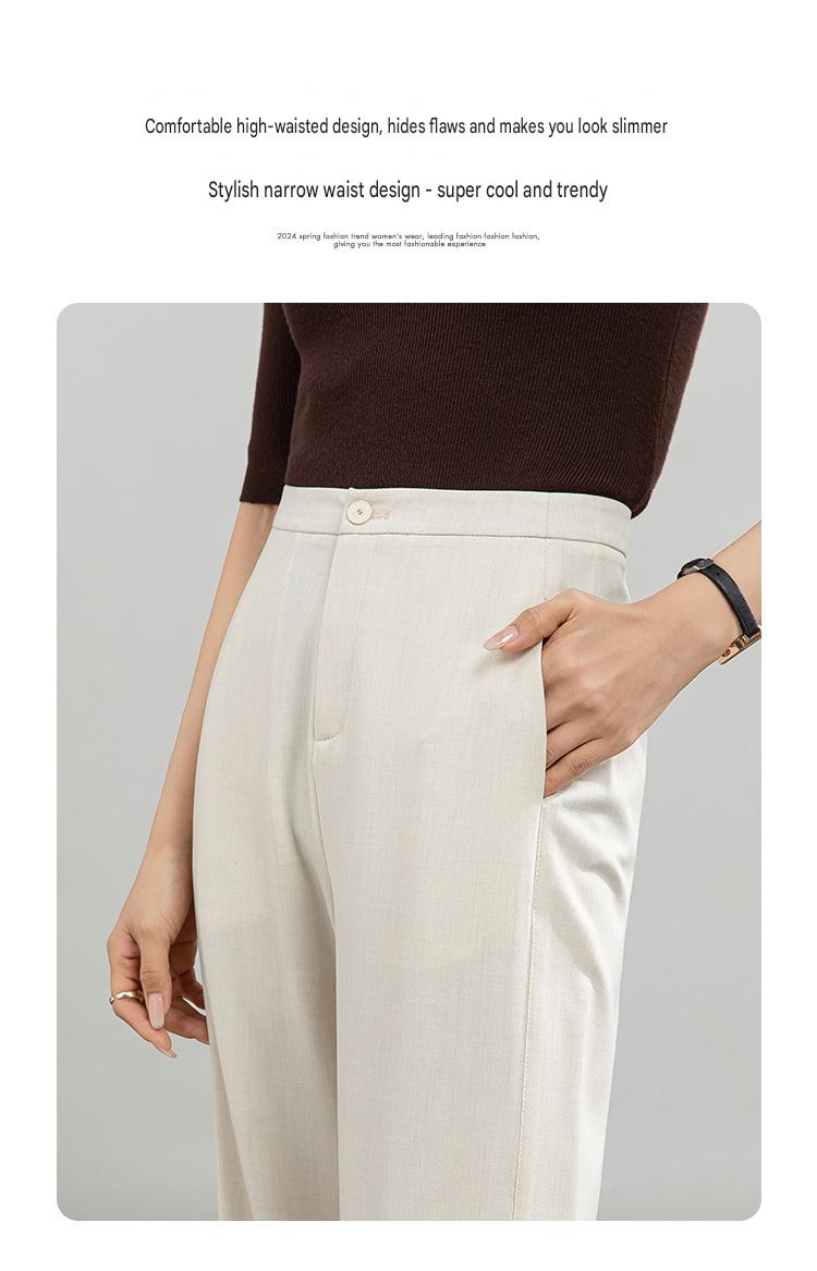 High-waisted casual pants for women with straight drape