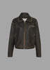 women's distressed brown leather jacket