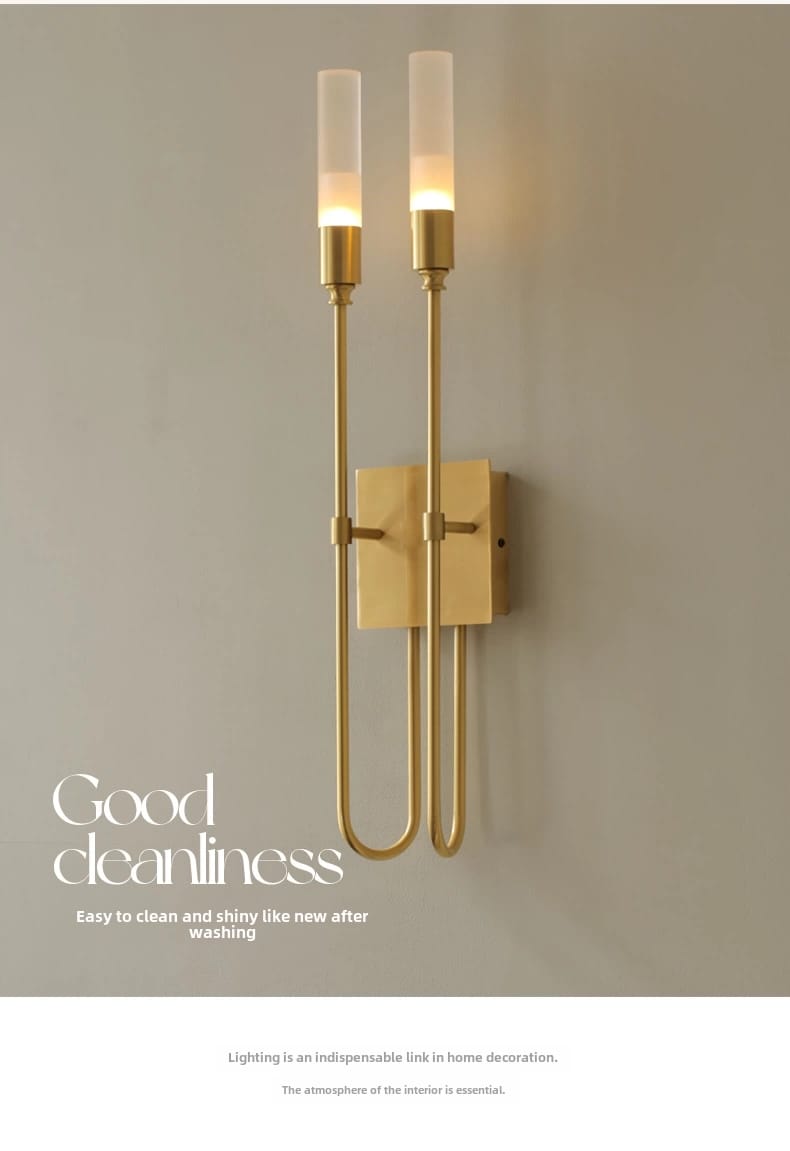 French Style Double Head Brass Wall Sconce Light