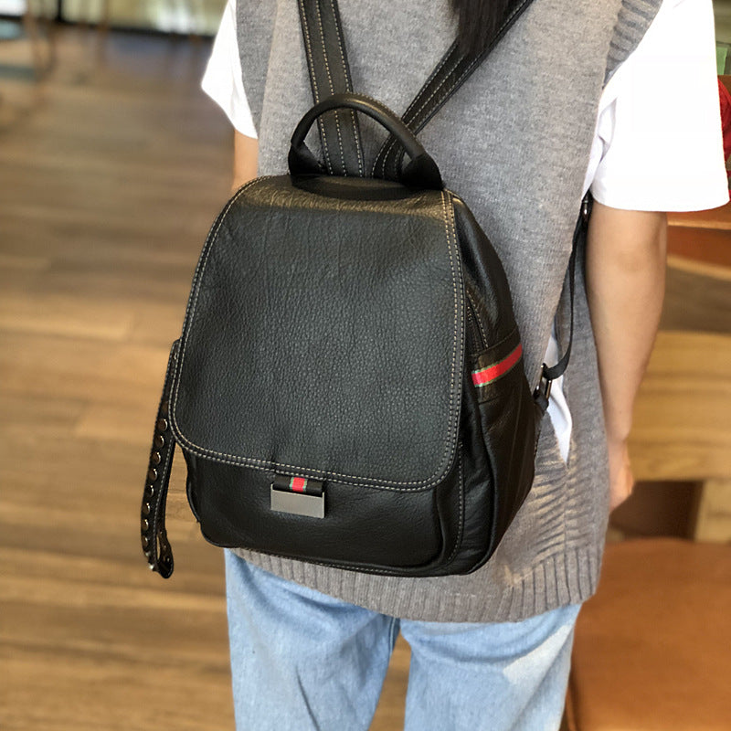 Brown Leather Backpack for Women with Laptop Space