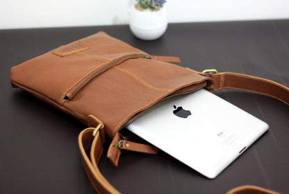 Real leather customized shoulder sling bag