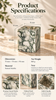 Green Veined Natural Marble Candle Holder with Square Open Top