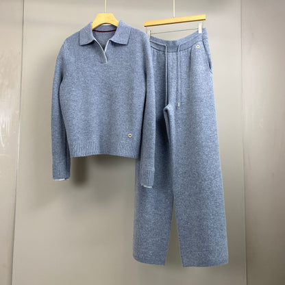 Women’s Real Cashmere Sweater and Pants Lounge Set
