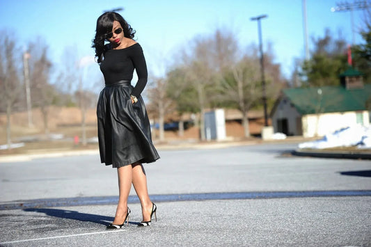 Genuine Leather Maxi Skirt