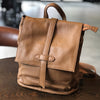 Black Leather Backpack for Women with Laptop Compartment
