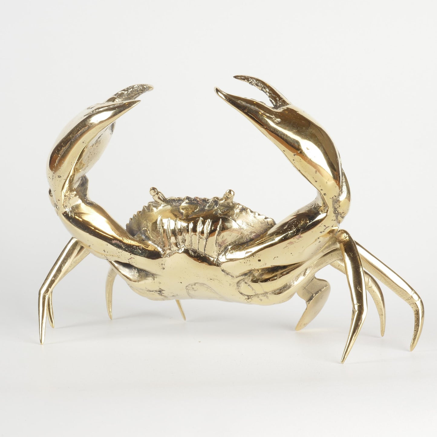 Handmade Crab Brass Figure Statue Decor