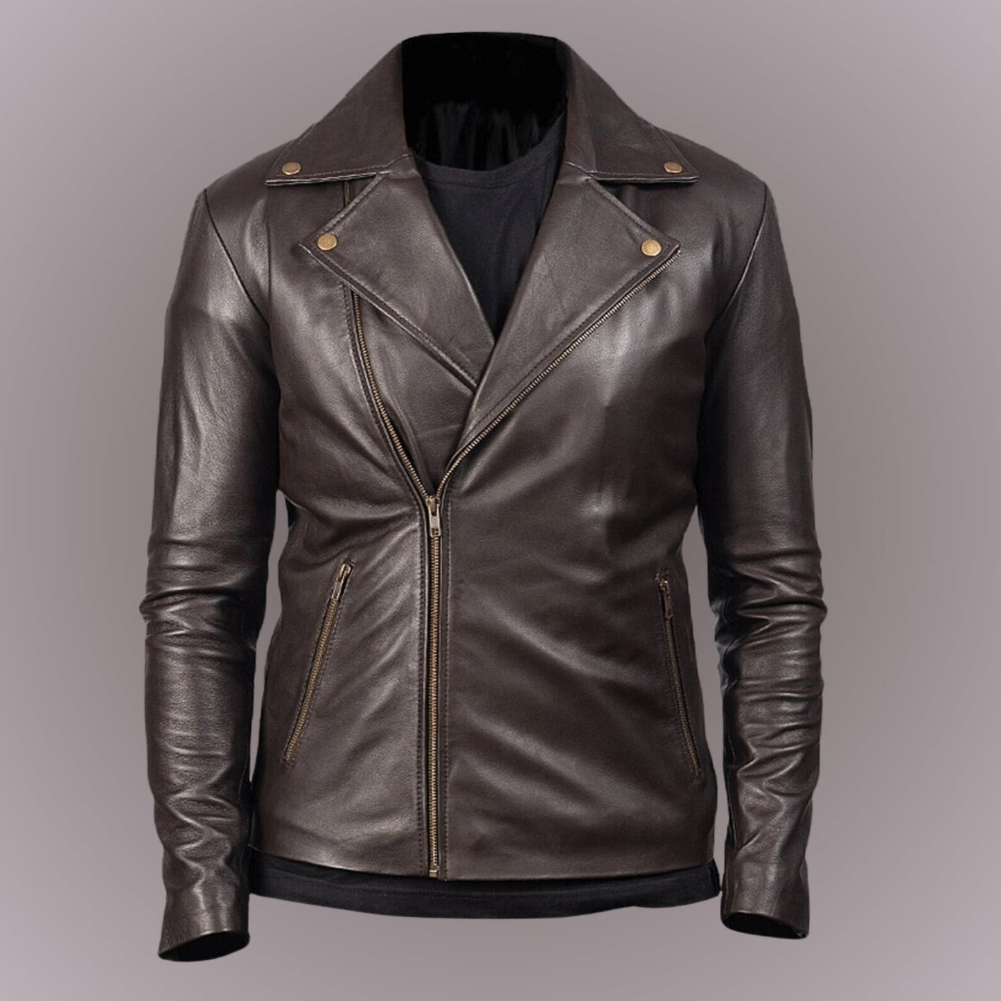 Men Biker Leather Riding Jacket