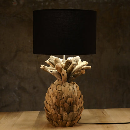 Driftwood pineapple table lamp accent