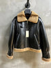 Women Real Shearling Leather Bomber Winter Jacket