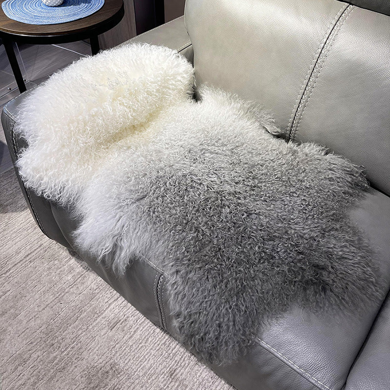Genuine Sheepskin Rug with Curly Wool for Sofas and Chairs