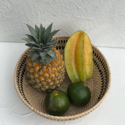 Woven Rattan Fruit Bowl Decorative Storage