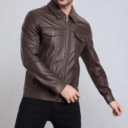 Original Leather Men's Jacket Dark Brown