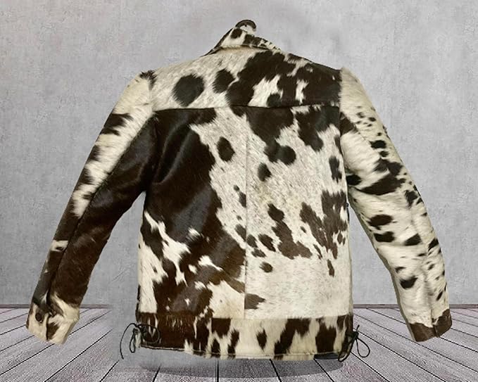 Hair On Cow Fur Jacket Brown Black White