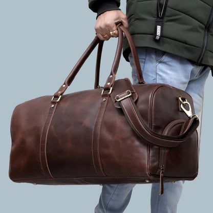 genuine good leather duffle bag