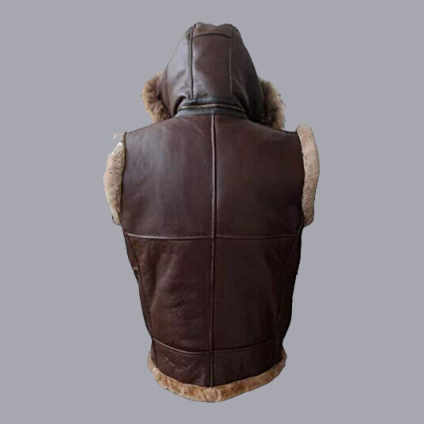 Men's Leather Shearling Vest Aviator