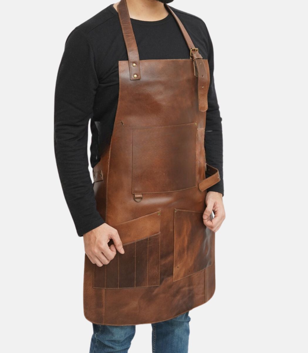 Genuine leather Work Apron With Pockets