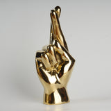 Brass The Crossed Fingers Sculpture