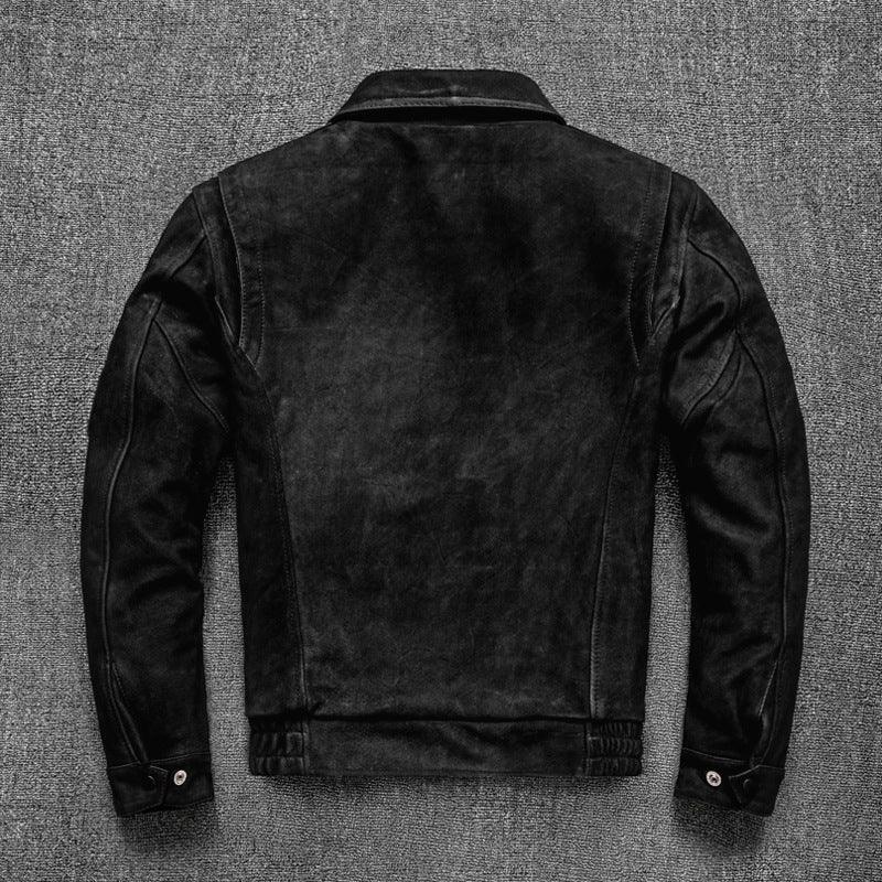 Men’s Suede Cowhide Retro Motorcycle Jacket