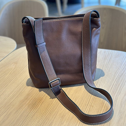 Soft Leather Shoulder Crossbody Bucket Bag