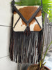 Hair On Cowhide Crossbody Bag With Fringe